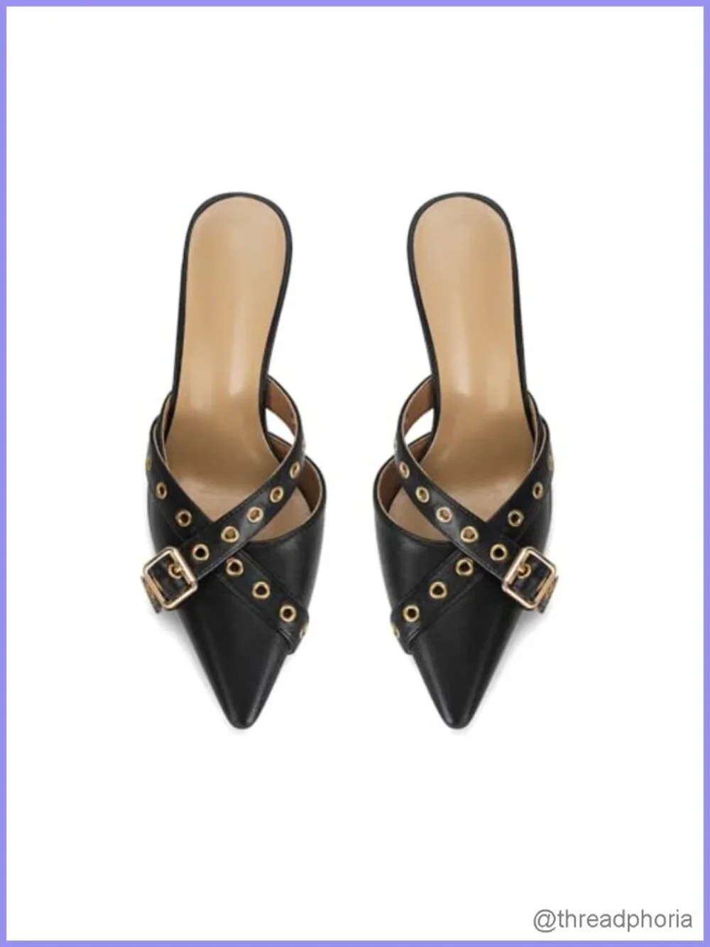 Vegan Leather Kitten Heel Mules for Women Pointed Toe Bow Slip On Pumps